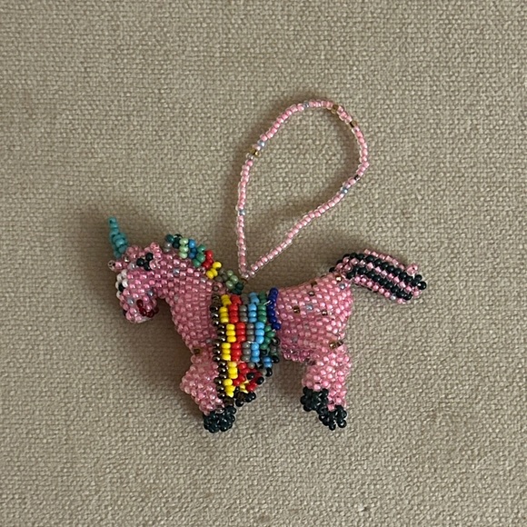 Colourful Beaded Unicorn Ornament - Picture 2 of 3